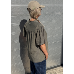 Elegance V-neck Tunic- Khaki  
