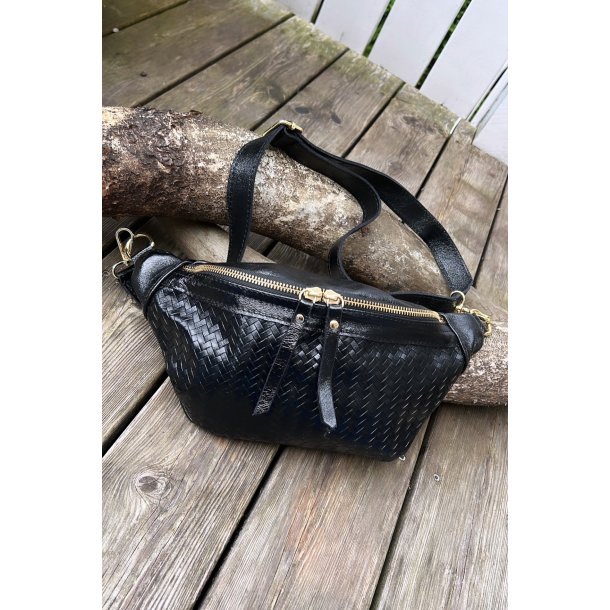 Leather belt Bag- Black