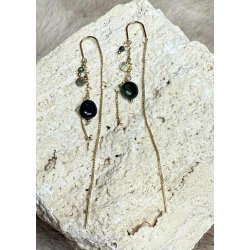 Alice Dangling Earrings- Gold/ Gree