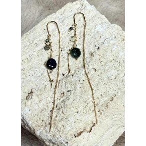 Alice Dangling Earrings- Gold/ Gree