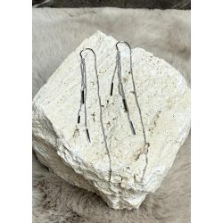 Dangling Chains Earrings- Silver