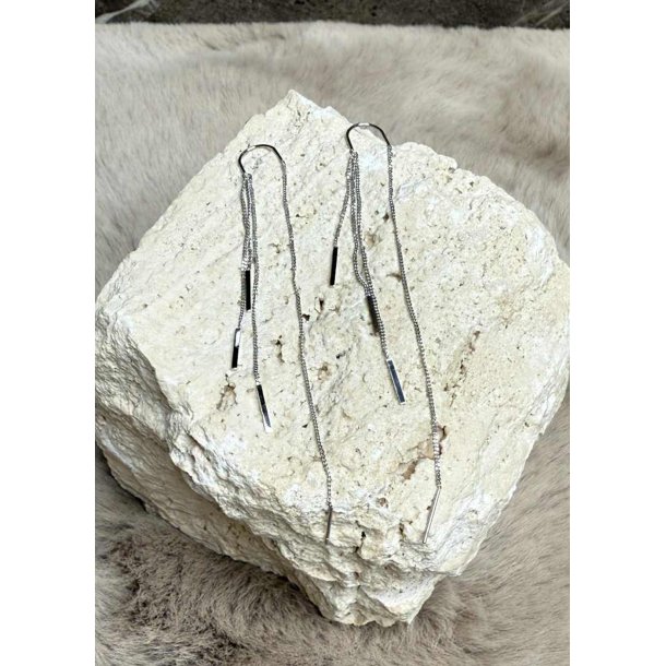 Dangling Chains Earrings- Silver