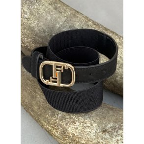  Elastic Belt w. Gold FF Buckle- Black