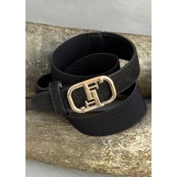  Elastic Belt w. Gold FF Buckle- Black