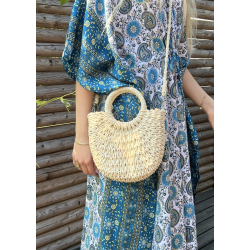  Bohemian braided tote bag S- Beige