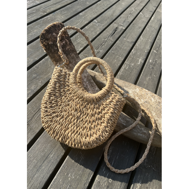  Bohemian braided tote bag S- Camel