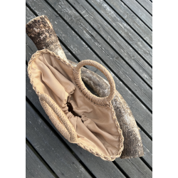  Bohemian braided tote bag L- Camel