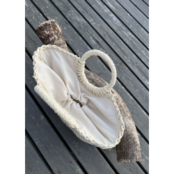  Bohemian braided tote bag L- Beige