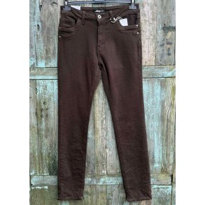 Jewelly Denim Pants 8711- Dark Brown