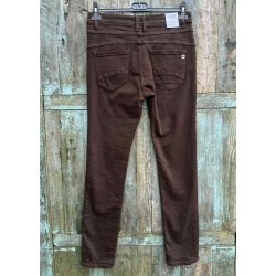 Jewelly Denim Pants 8711- Dark Brown