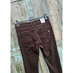 Jewelly Denim Pants 8711- Dark Brown