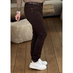Jewelly Denim Pants 8711- Dark Brown