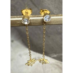 Long Star Earrings- Gold