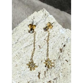 Long Star Earrings- Gold
