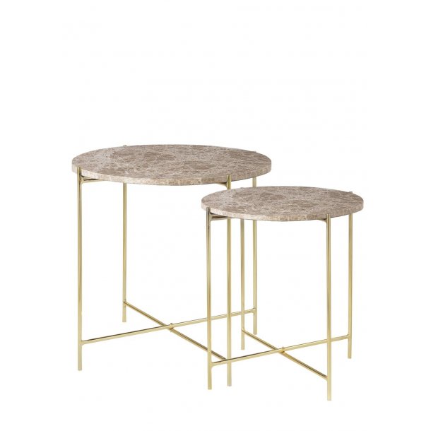Marble Table Set 2- Carame/Brass