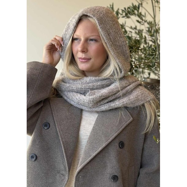 Milu Scarf Knit Balaclava- Humus melange