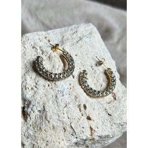 Rhinestone Hoops- Gold