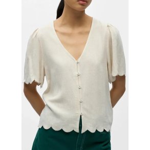 Sanne 2/4 Lo V-neck Top- Sandshell