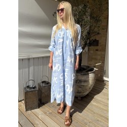 Taylor Print Shirt Dress- Light Blu