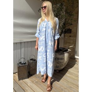 Taylor Print Shirt Dress- Light Blu