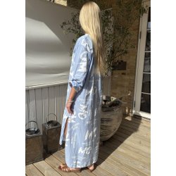 Taylor Print Shirt Dress- Light Blu