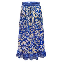 Tia Long Frill Skirt- Cobolt blue m