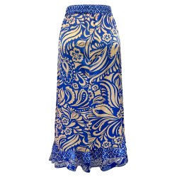 Tia Long Frill Skirt- Cobolt blue m