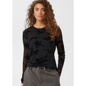 Aliba Blouse- Black Flock