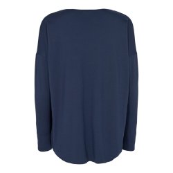 Alma  Ls Fleece Top- Navy