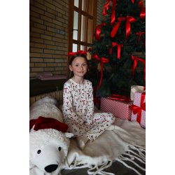 Alma Ls T-shirt Kids- Red Bow Creme str.86-152