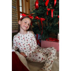 Alma Ls T-shirt Kids- Red Bow Creme str.86-152