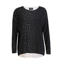 Alma Ls Top- Dark Grey Leo