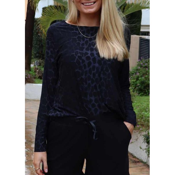 Alma Ls Top- Dark Grey Leo