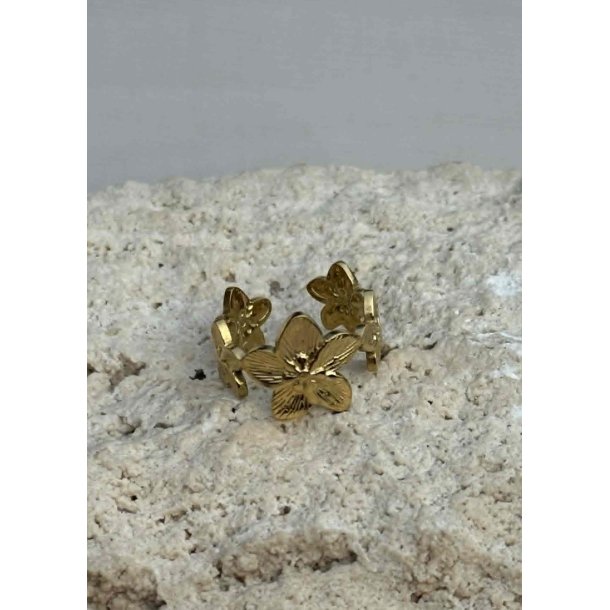 Alma Flower Ring- Gold