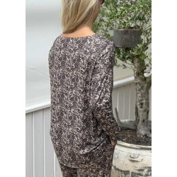 Alma Ls Top- Mocca Brown Lace