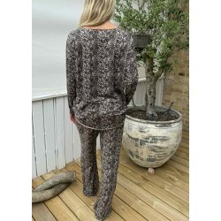 Alma Ls Top- Mocca Brown Lace