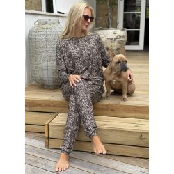 Alma Ls Top- Mocca Brown Lace