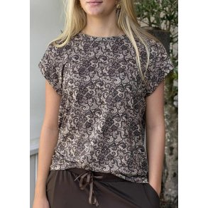Alma U T-shirt - Mocca Brown Lace 