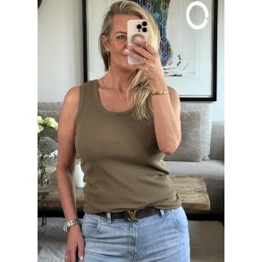 Alyssa Rib Tanktop-Dusky Green