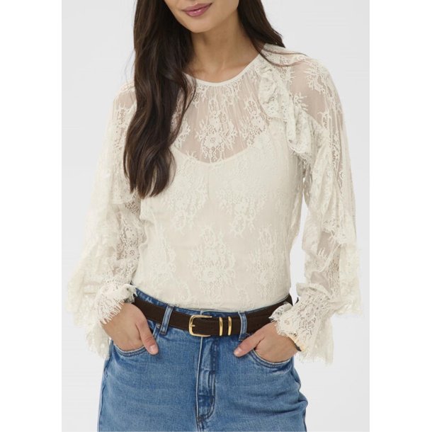 Amelie Lace blouse- Moonbeam white