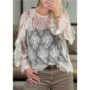 Amelie Lace blouse- Moonbeam white