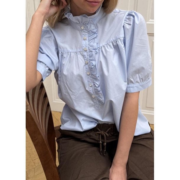 Ariana Similistone Blouse- Light Bl M