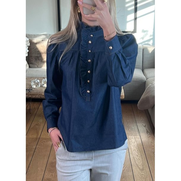 Ariana Chambre Blouse- Dark blue