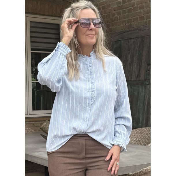 Arin Blouse- Blue/white Stripe