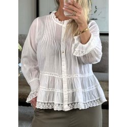 Audrey Long Sleeve Shirt- White