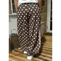 Ballon Dot Pants- Brown/ white