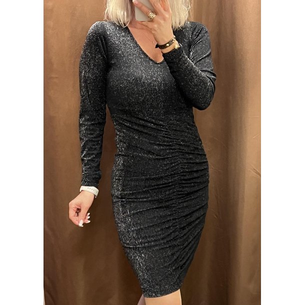 Barbara Dress- Black Glitter