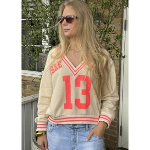 Basket Sweat- Beige/coral