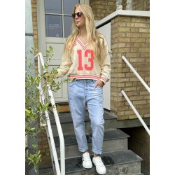 Basket Sweat- Beige/coral