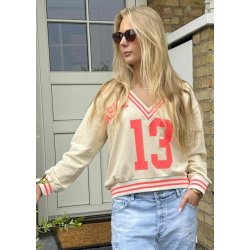 Basket Sweat- Beige/coral